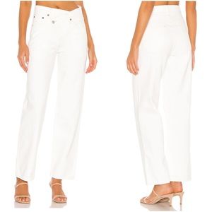 NEW Agolde Criss Cross Wide Leg Jeans in Paste